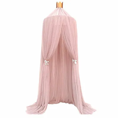 Princess Bed Canopy Bedcover Kids Girls Round Insect Mosquito Net Room Decor Zi • $53.65