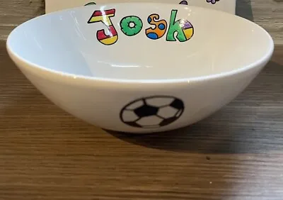 Hand Painted Personalised Football/rugby/basketball Cereal Bowl Custom Any Name • £10