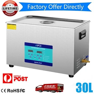 30L Digital Ultrasonic Cleaner Stainless Steel Heater Industry Heated W/ Timer • $530.09