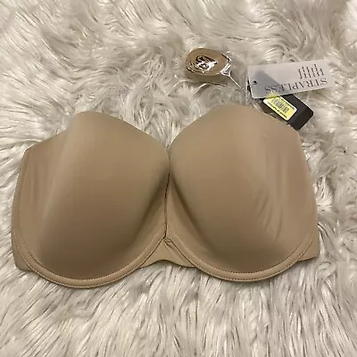 Natori 34G Bra Beige Minimal Strapless Underwire Back Closure 729229 NEW • $29.99