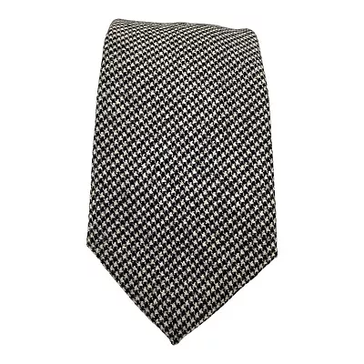 PERSONALITY MILANO Gray Houndstooth Virgin Wool Tie Made In Italy 58 -3.5  EX CD • $52.98