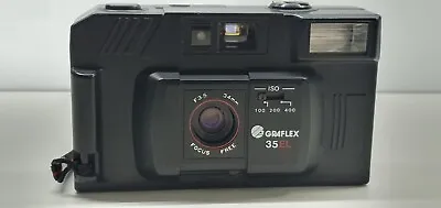 Retro Graflex 35EL 35mm Film Camera Flash Focus Free Strap Black ISO 100-400 • $48