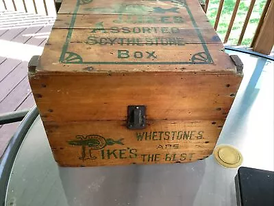 RARE VINTAGE Pikes Whetstone Vintage Wood Advertising Box / Shipping Crate • $99.99