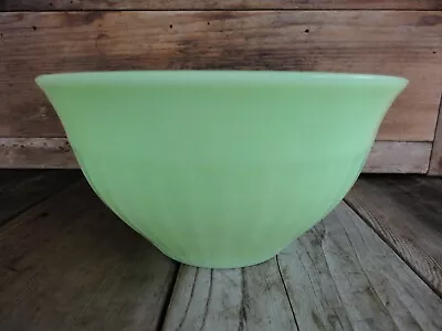 Vintage Jadeite Uranium Glass Mixing Bowl Ribbed 8” McKee? Jeanette? UNMARKED  • $199.99