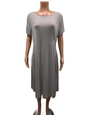 George Simonton Milky Knit Cap Sleeve Dress With Asymmetric Hem X-Large Size   • $10