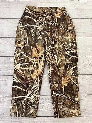 DRAKE WATERFOWL Boys Sz 16 Advantage Max 4 HD Camo Fleece Lined Hunting Pants • $32.39