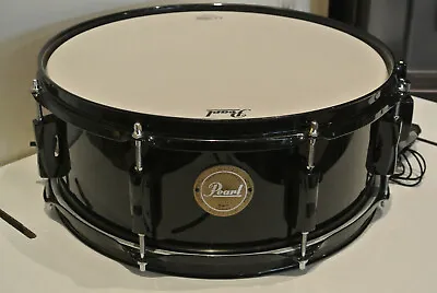 PEARL LTD EDITION 14  BLACK SNARE DRUM W BLACK HARDWARE For YOUR DRUM SET! #F277 • $305.64