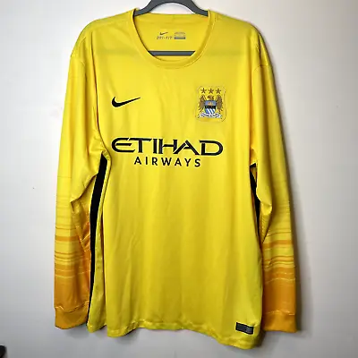 Manchester City 2015-16 GK Soccer Long Sleeve Jersey Nike 658879-776 Sz 2XL • $70