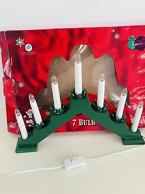 Christmas Candle Bridge Green Wooden Decoration Arch Mains Powered Xmas • £9.99