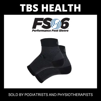 PAIR OS1st BLACK FS6 Compression Foot Sleeve Sock Plantar Fasciitis • $37.95
