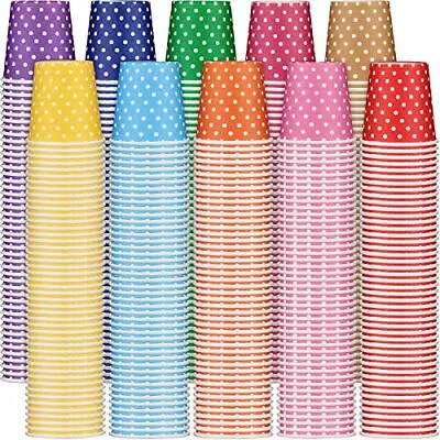 1000 Pack 5Oz Paper Cups Multicolor Small Disposable Cups Dot Water Cups Bulk • $79.35