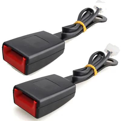 $22.99 • Buy 2X Black Car Front Seat Belt Buckle Socket Plug Connector W/ Warning Cable