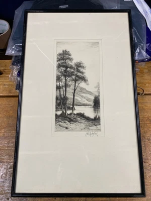 £55 • Buy John Fullwood Signed Artist Proof Pure Drypoint Etching “Loch Kathrine”
