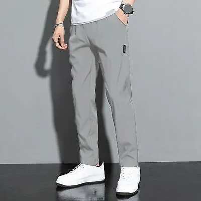 Men Casual Trousers Breathable Quick Dry Men's Pants With Stretchy Waistband • £13.18