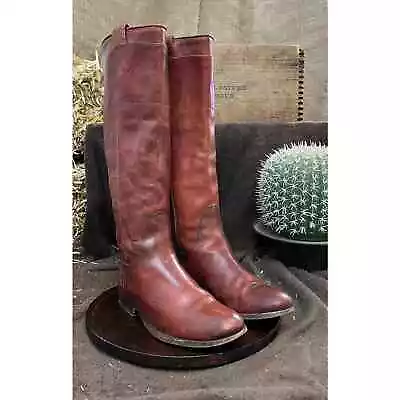 Frye Women - Size 6.5B - Cinnamon Color Tall Zipper Cowboy Boots Style 76932 • $49.95