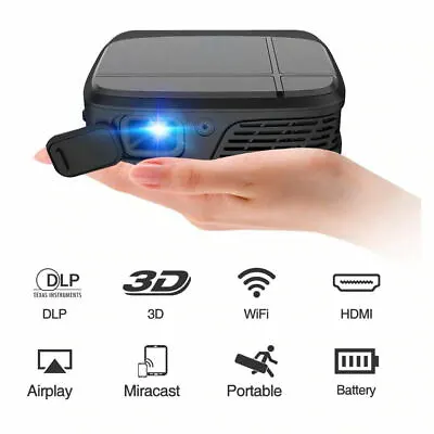 £243.99 • Buy Pico Size 3D Projector WIFI Portable Home Theater 1080P DLP Mini Wireless Mirror