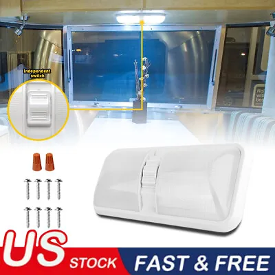 NEW RV LED 12v CEILING FIXTURE DOUBLE DOME LIGHT FOR CAMPER TRAILER RV MARINE • $13.99