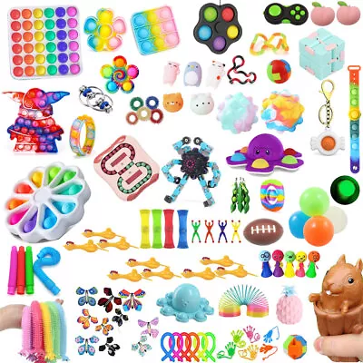 $19.95 • Buy 1-100 Pack Fidget Toys Pop Its It Party Favors Bundle Figit Kids Bulk Sensory CE