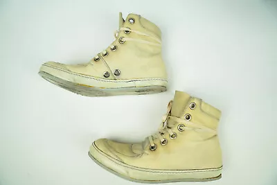 A1923 A DICIANNOVEVENTITRE Leather Sneakers Shoe Brown Distress High Top 42 9  • $1290