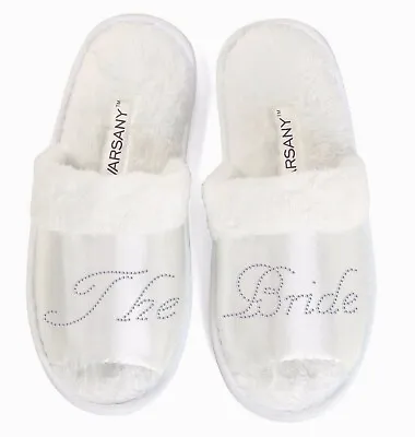 £12.99 • Buy New Bridal Slipper Crystal Spa Slippers Wedding Gift Brides Personalised(OT)