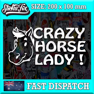 Crazy Horse Lady 4X4 Car Vinyl STICKER Funny DECAL 4WD Drift Truck • $6.90