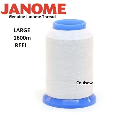 £16.75 • Buy JANOME Sewing Machine WHITE EMBROIDERY BOBBIN THREAD 1600m - LARGE REEL