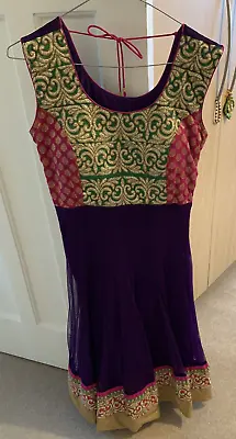 £14.99 • Buy Purple Net Punjabi Anarkali Indian Dress Suit
