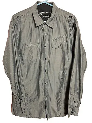 Marc Ecko  Men’s Button Up Down Dress Shirt Long Sleeve XL Gray Cut & Sew • $9.99