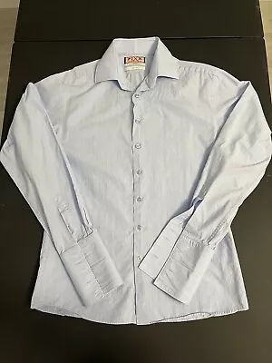 Thomas Pink 16 41 Adult Button Shirt Slim Fit Blue French Cuff Career Mens • $14.99