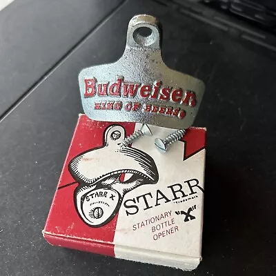 Vintage Budweiser King Of Beers Wall Mount Bottle Opener (Starr X) W/Box Mancave • $35