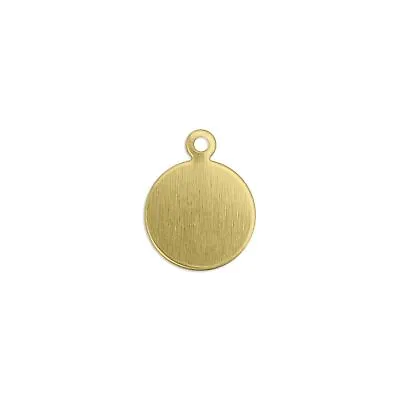 Brass Small Circle Tag 3/8  Premium Metal Stamping Blanks 24 Pc- Craft • $8.40