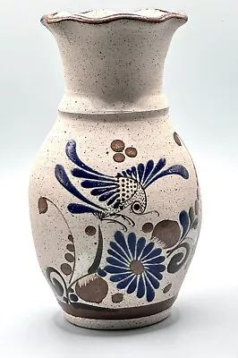 Tonala MEXICO MEXICAN Folk Art Pottery Sandstone Vase  BIRD 8” Tall • $14.99