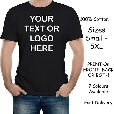 £19.99 • Buy Personalised Men's Custom Printed T-Shirt Stag Customised Tee Front Back Designs