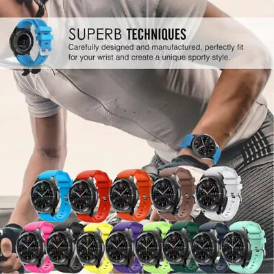 Sport Rubber Silicone Wrist Watch Band For Samsung Gear S3 Frontier Classic 22mm • $9.99