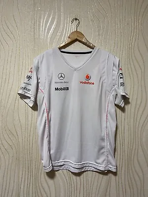 FORMULA 1 VODAFONE MERCEDES MCLAREN SHIRT Sz L MEN WHITE MOBILE  • $59.99