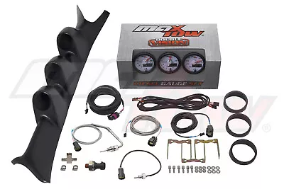 White MaxTow Boost EGT Trans Temp Gauges + Triple Pod For 99-07 Ford F-250 F-350 • $389.99