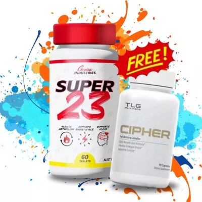 SUPER 23 - STRONG Fat Burner Energy Reduce Bloating + FREE CIPHER FAT BURNER • $69.95