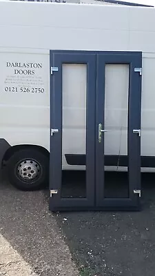 £755 • Buy Anthracite Grey On White Upvc French Patio Doors 1200mm X 2000mm With Glass