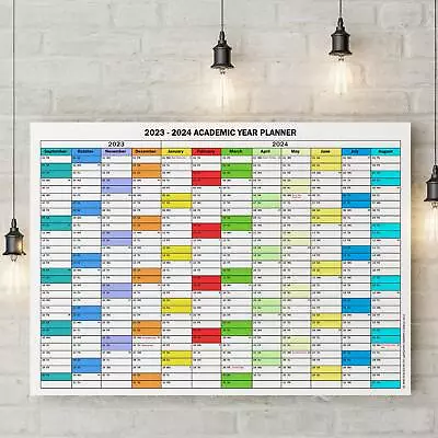 2023 - 2024 Mid Year Wall Calendar Planner Academic Home Office 12 Months • £5.09