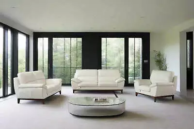 3PC White Modern Contemporary Top Grain Leather Sofa Loveseat Chair Set • $4099