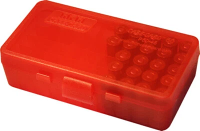 MTM Pistol Ammo Box 50 Round Flip-Top 9mm 380 ACP Clear Red P50-9M-29 • $14.49