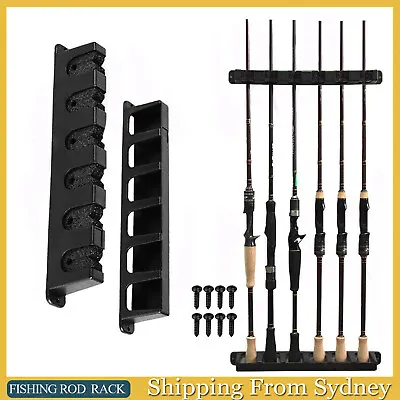 Fishing Rod Rack Vertical Holder Wall Mount Boat Pole Stand Storage NEW • $14.99