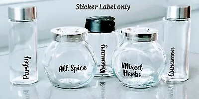 £1.75 • Buy 1x Spice/Herb Vinyl Sticker Label For Small Kitchen Seasonings Storage Jar/Pot