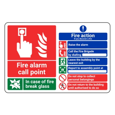 £1.99 • Buy Fire Action Notice - If You Discover A Fire Sign - 300x200mm - Self Adhesive Vin