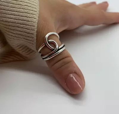 Handmade Solid 925 Sterling Silver Heavy Pure Ring For Women Gift For Christmas • $18.37