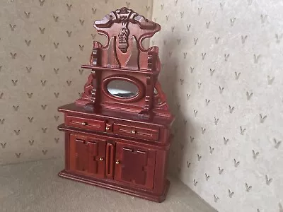 Dollhouse Mahogany Dining Hutch With Mirror ￼ • $20