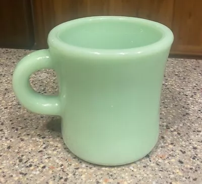 Fire King Jadeite Heavy Restaurant Ware C Handle Mug NM/Mint W/ Hairline Crack 2 • $54.20