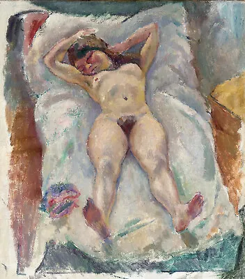 Jules Pascin  Femme Couch?e Aux Bras Lev?s  Chest Brown Artwork PAPER Or CANVAS • £27