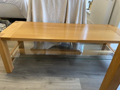 £120 • Buy M&S Sonoma Long Oak Coffee Table With Glass Shelf