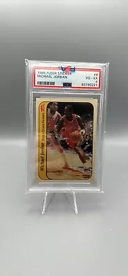 1986-87 Fleer Stickers # 8 Michael Jordan Rookie Card RC 🔥GradedPSA 4 (VG-EX) • $1